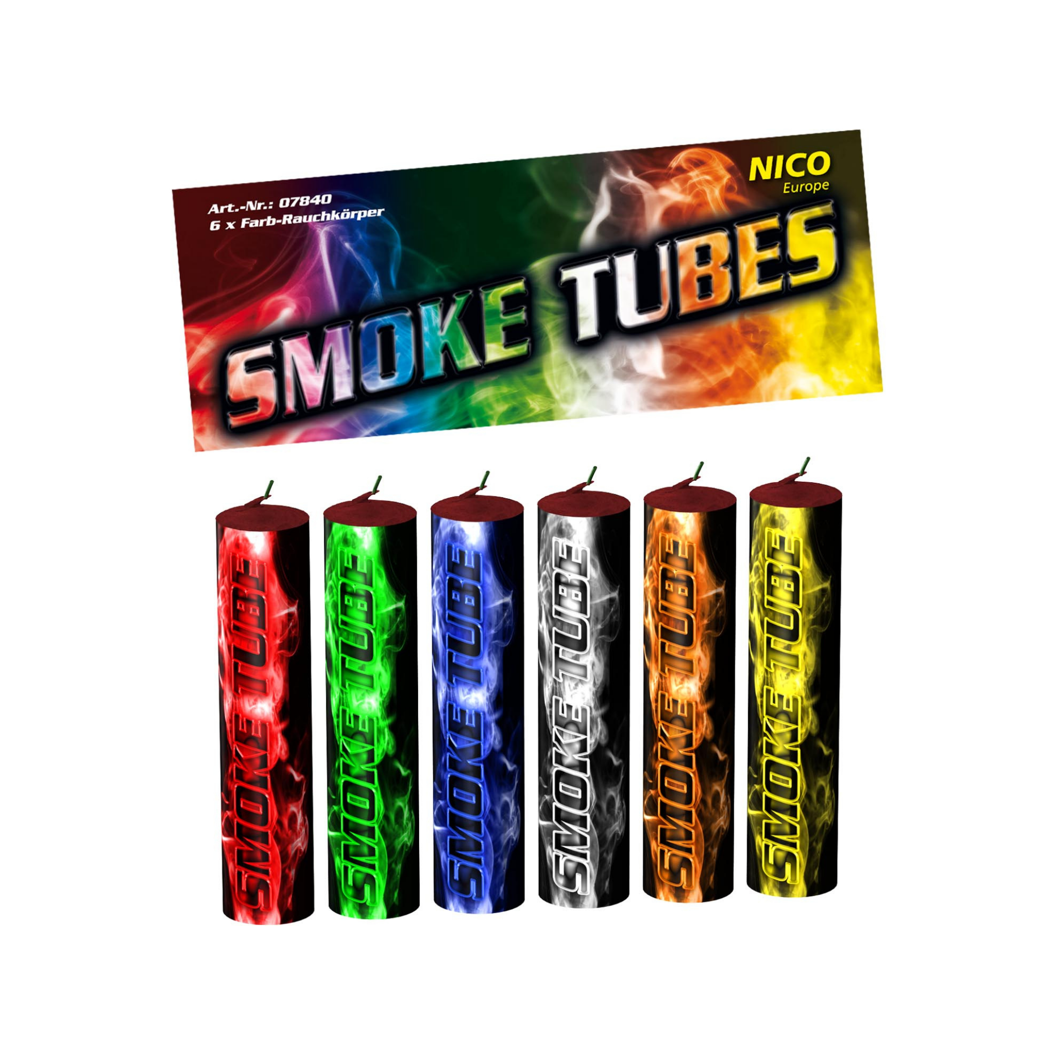 Smoke Tubes von NICO, versch. Farben 6er