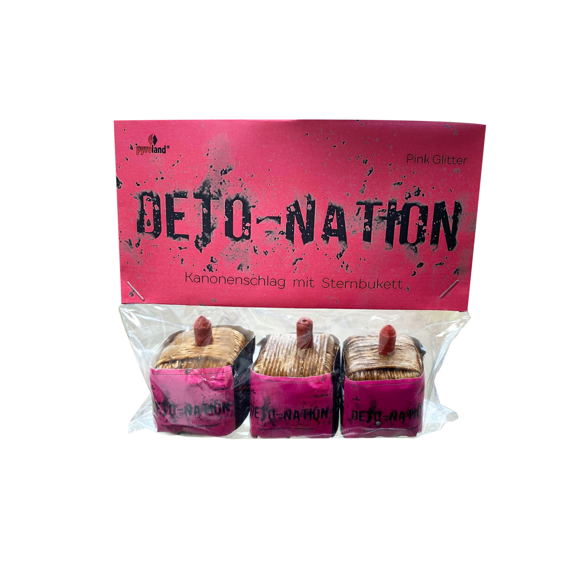 Deto-Nation Pink Glitter von Pyroland, 3er Pack