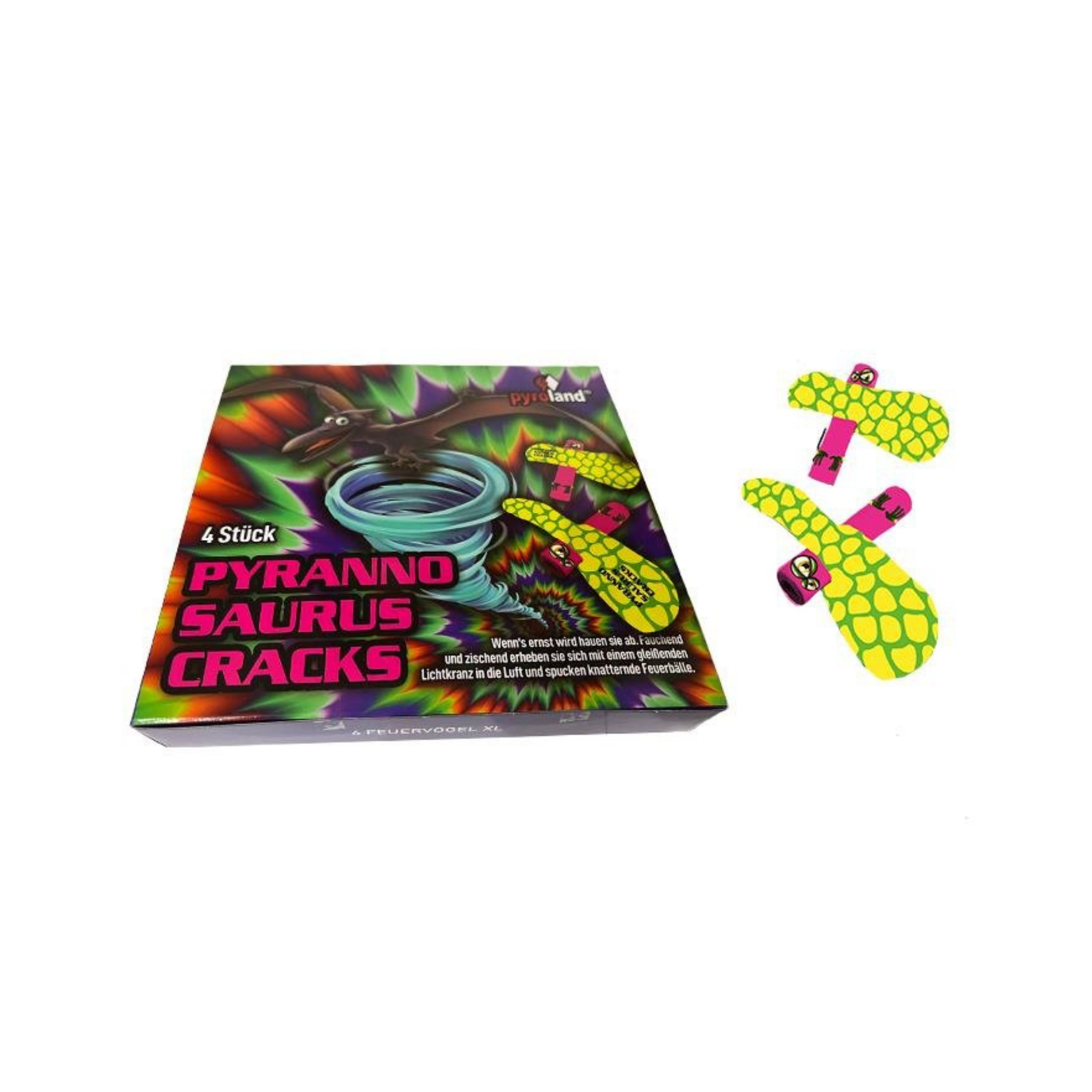 Pyranno Saurus Cracks von Pyroland, 4er Schachtel