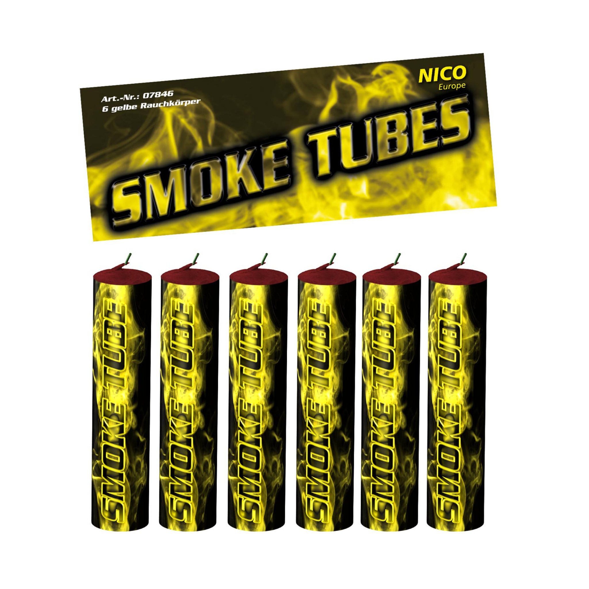 Smoke Tubes von NICO, gelb 6er