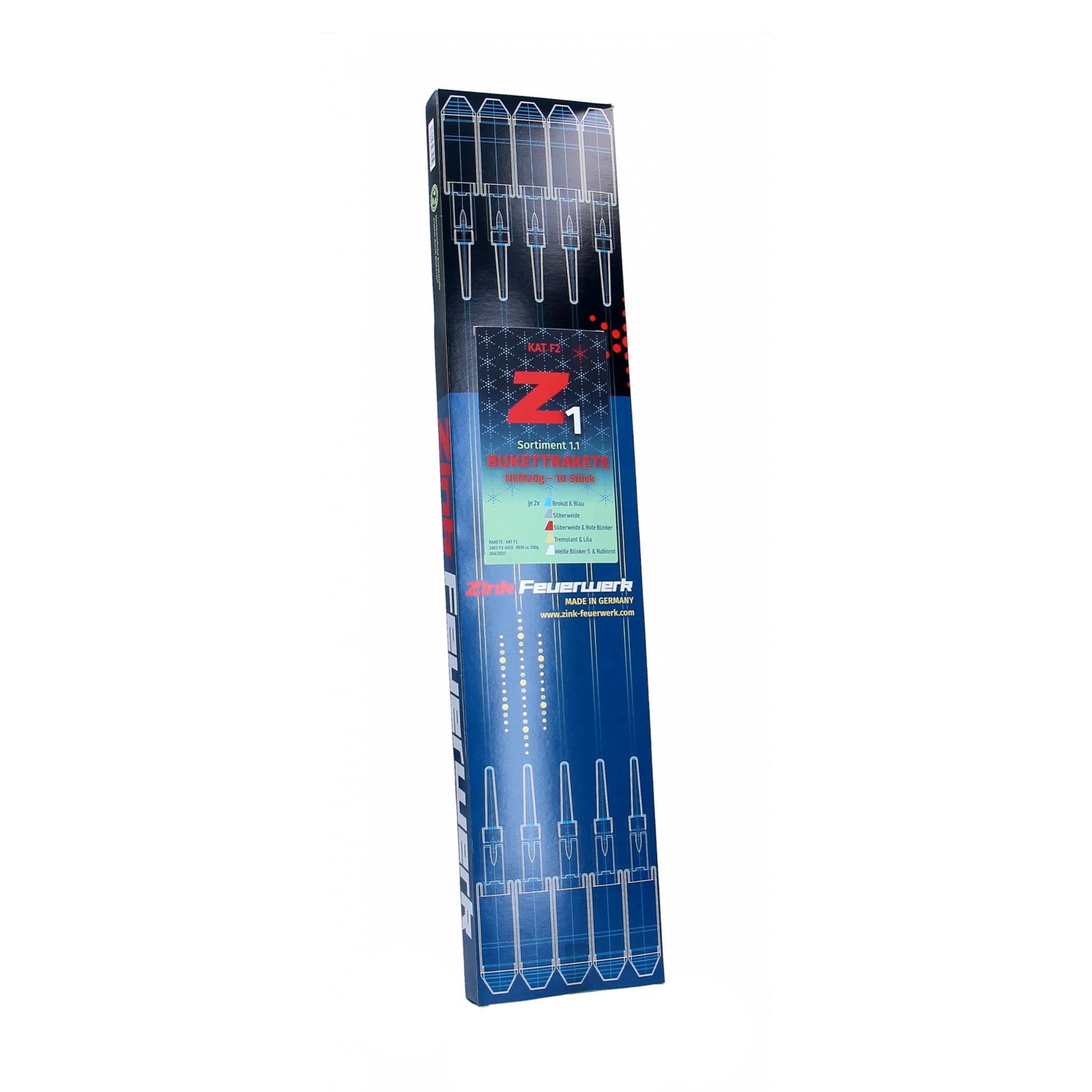 Bukettrakete Zink Z1 V. 1.1, 10er-Schachtel